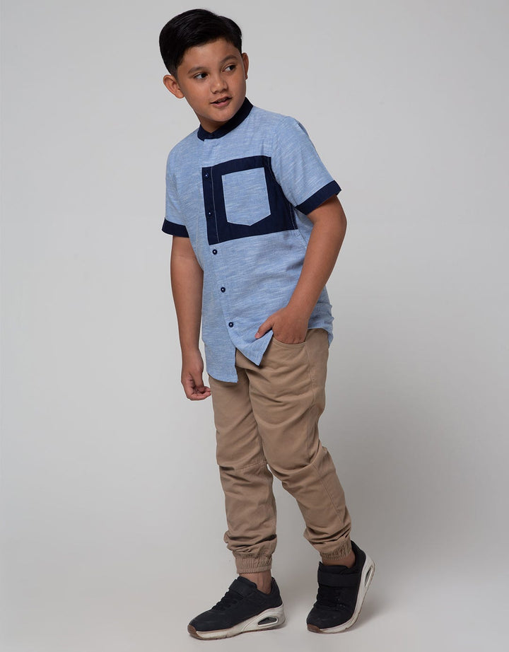 Nevada Yarndyed Tex Kemeja Koko Anak Laki-laki