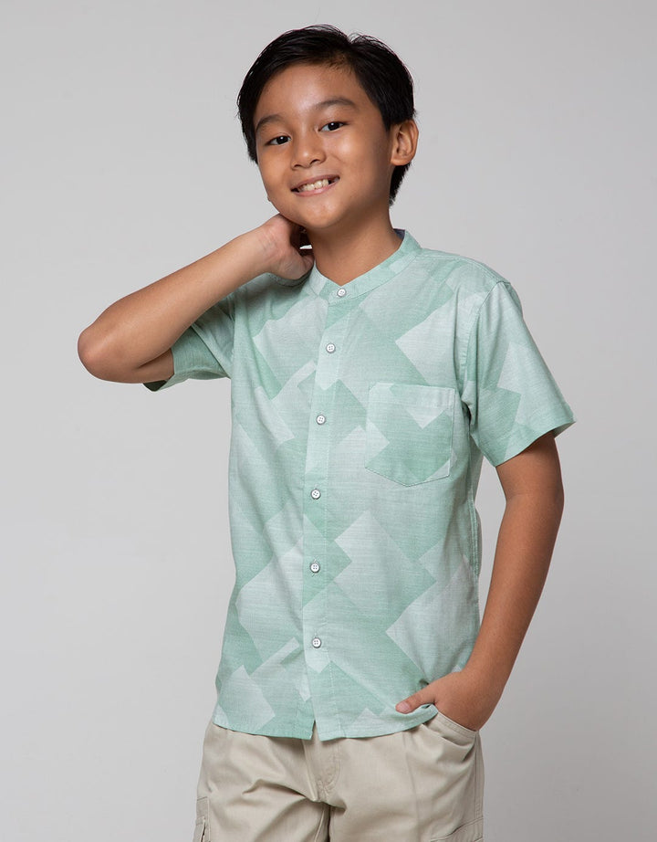 Nevada Geometri Casual Kemeja Anak Laki-Laki