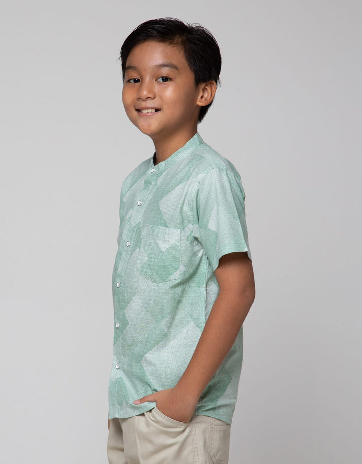 Nevada Geometri Casual Kemeja Anak Laki-Laki