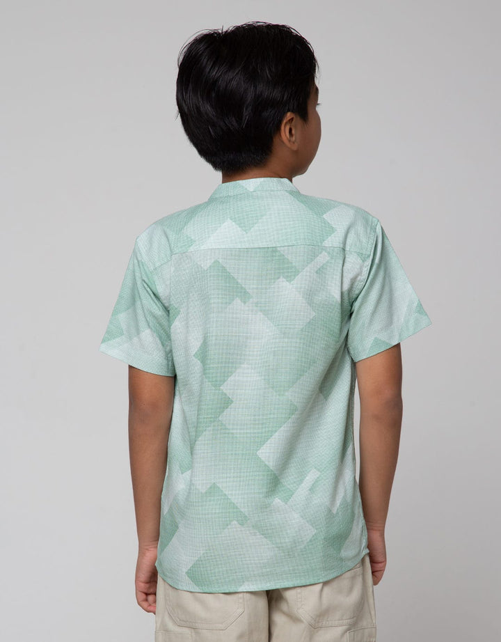 Nevada Geometri Casual Kemeja Anak Laki-Laki