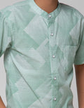 Nevada Geometri Casual Kemeja Anak Laki-Laki