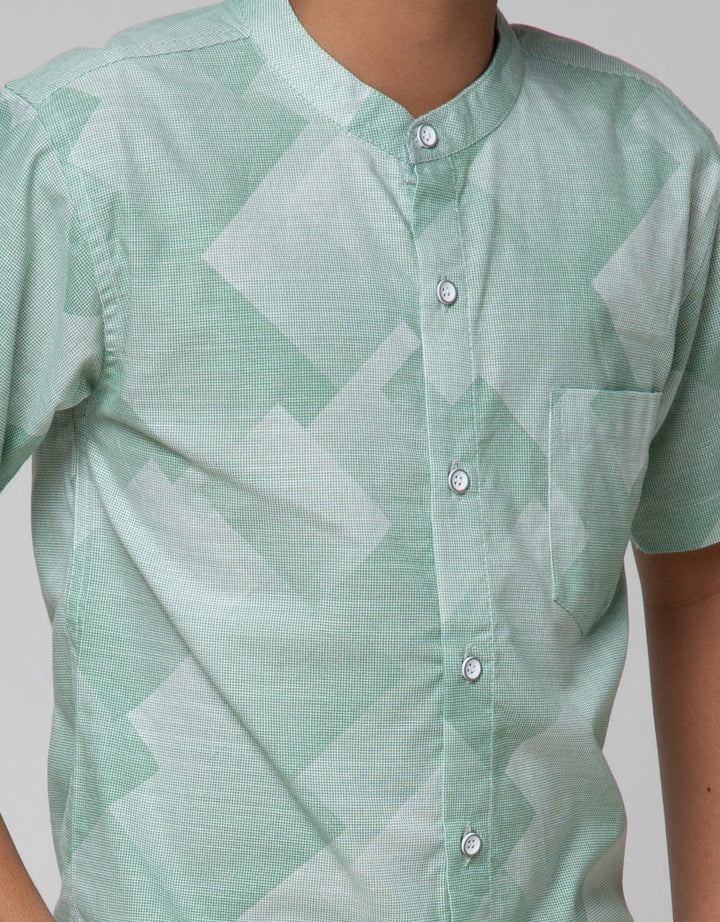 Nevada Geometri Casual Kemeja Anak Laki-Laki