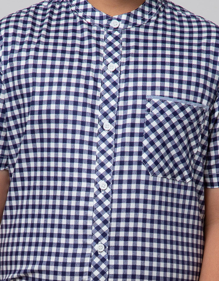 Nevada Short Sleeve Shirt Poplin Koko Casual Print Small Check