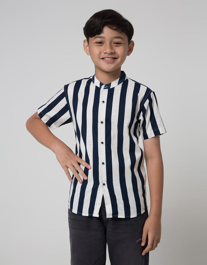 Nevada Slub Stripe Kemeja Anak Laki-laki