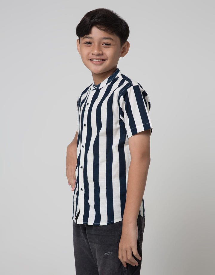 Nevada Slub Stripe Kemeja Anak Laki-laki