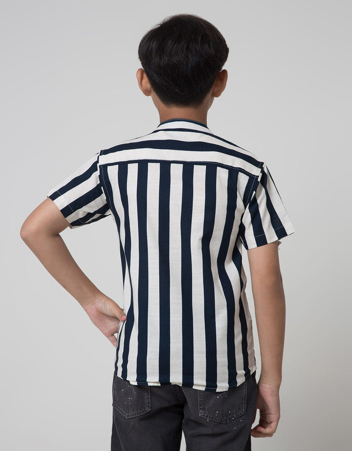 Nevada Slub Stripe Kemeja Anak Laki-laki