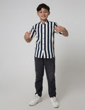 Nevada Slub Stripe Kemeja Anak Laki-laki