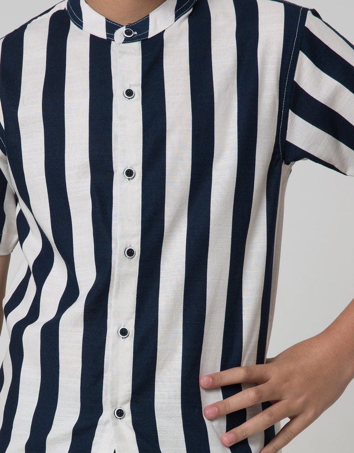 Nevada Slub Stripe Kemeja Anak Laki-laki