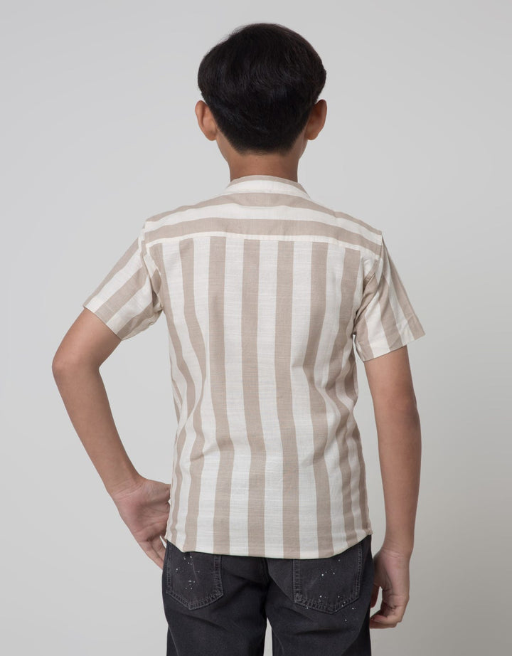 Nevada Slub Stripe Kemeja Anak Laki-laki