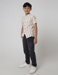 Nevada Slub Stripe Kemeja Anak Laki-laki