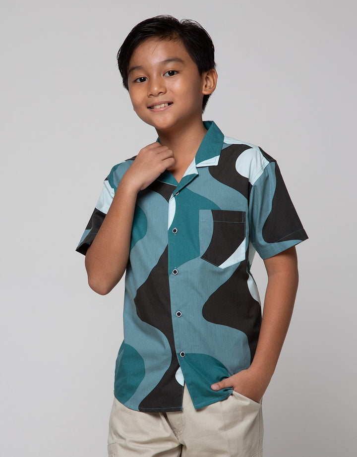 Nevada Cuban Collar Kemeja Anak Laki-Laki