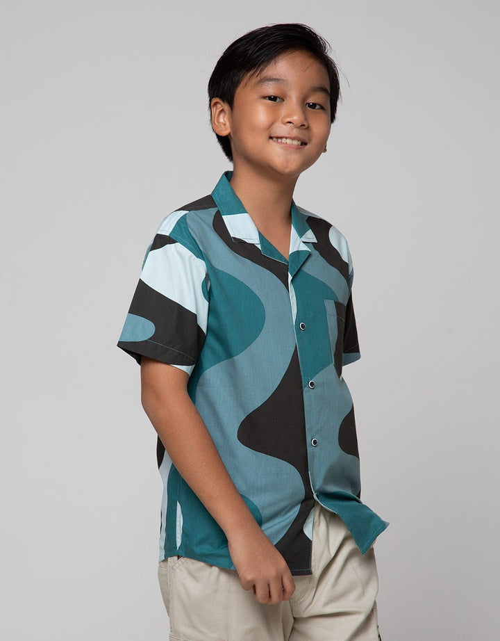 Nevada Cuban Collar Kemeja Anak Laki-Laki