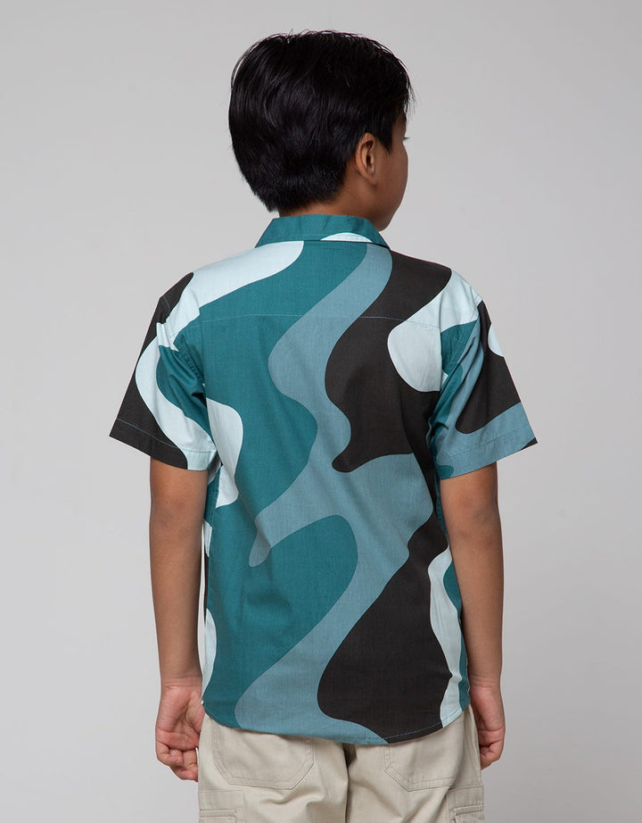 Nevada Cuban Collar Kemeja Anak Laki-Laki