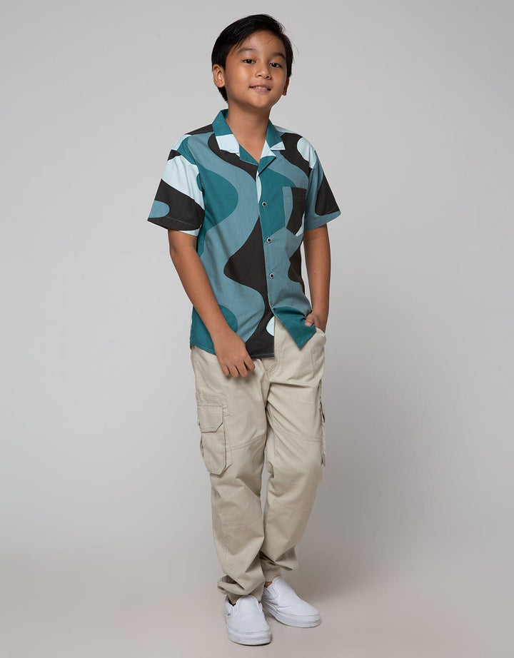 Nevada Cuban Collar Kemeja Anak Laki-Laki