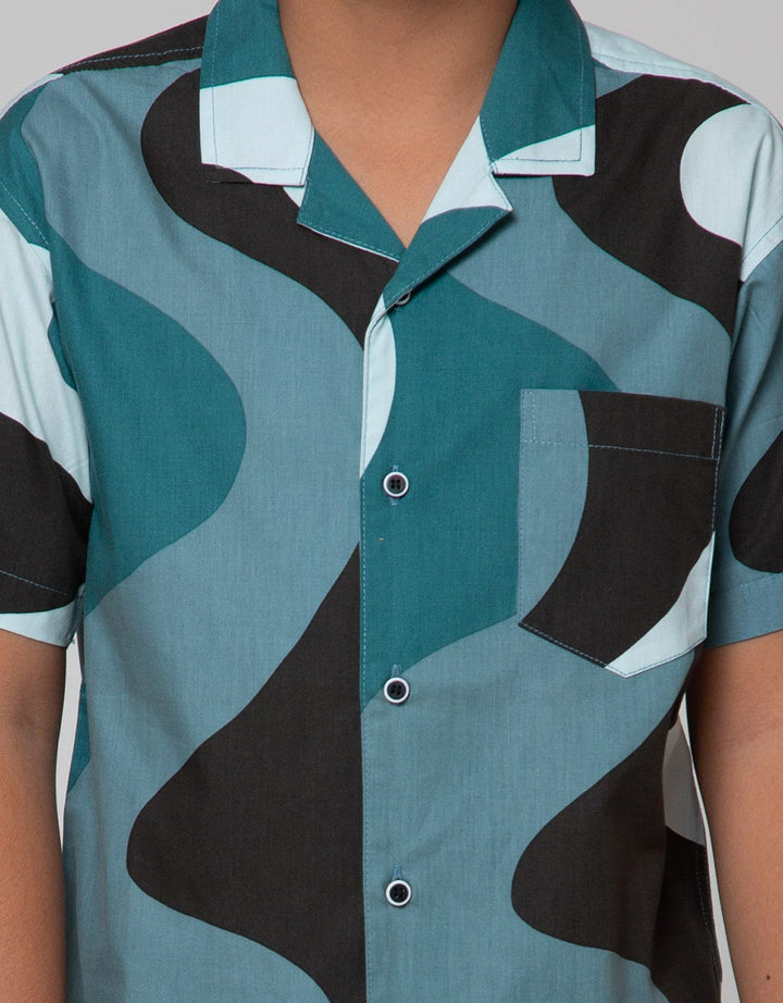 Nevada Cuban Collar Kemeja Anak Laki-Laki