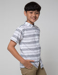 Nevada Short Sleeve Shirt Linen Slub Stripe