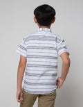 Nevada Short Sleeve Shirt Linen Slub Stripe