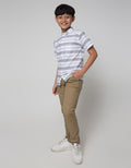 Nevada Short Sleeve Shirt Linen Slub Stripe