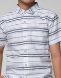 Nevada Short Sleeve Shirt Linen Slub Stripe