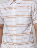 Nevada Short Sleeve Shirt Linen Slub Stripe