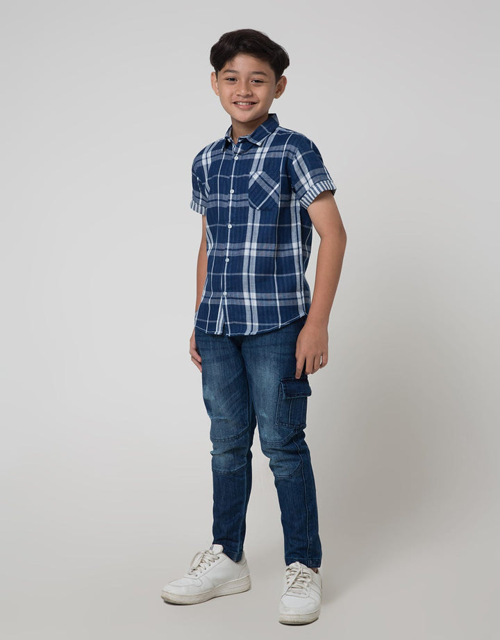 Nevada Short Sleeve Shirt Yarndyed Check & Stripe