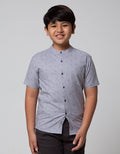 Nevada Short Sleeve Shirt Linen Slub Print Geometri Kaktus Koko Casual