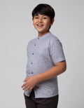 Nevada Short Sleeve Shirt Linen Slub Print Geometri Kaktus Koko Casual