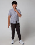 Nevada Short Sleeve Shirt Linen Slub Print Geometri Kaktus Koko Casual