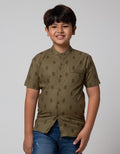 Nevada Short Sleeve Shirt Linen Slub Geometri Koko