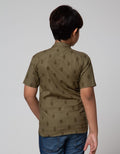 Nevada Short Sleeve Shirt Linen Slub Geometri Koko