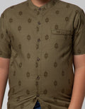 Nevada Short Sleeve Shirt Linen Slub Geometri Koko