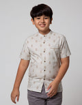 Nevada Short Sleeve Shirt Linen Slub Geometri Koko