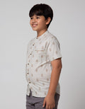 Nevada Short Sleeve Shirt Linen Slub Geometri Koko
