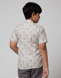 Nevada Short Sleeve Shirt Linen Slub Geometri Koko