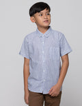 Nevada Short Sleeve Shirt Linen Slub Mini Lines