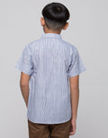 Nevada Short Sleeve Shirt Linen Slub Mini Lines