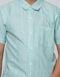 Nevada Short Sleeve Shirt Slub Mini Lines