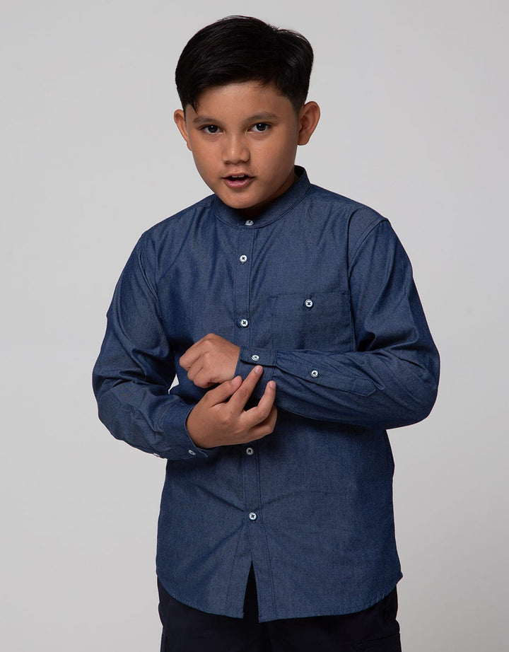 Nevada Chembrey Denim Kemeja Anak Laki-laki