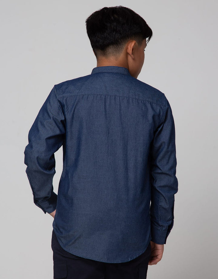 Nevada Chembrey Denim Kemeja Anak Laki-laki