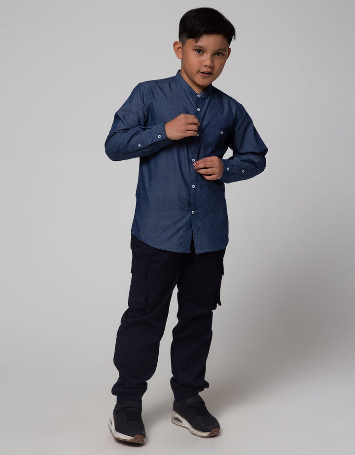 Nevada Chembrey Denim Kemeja Anak Laki-laki