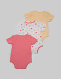 Pipiniko Bee Girls Bodysuit Romper for Girls, Pack of 3