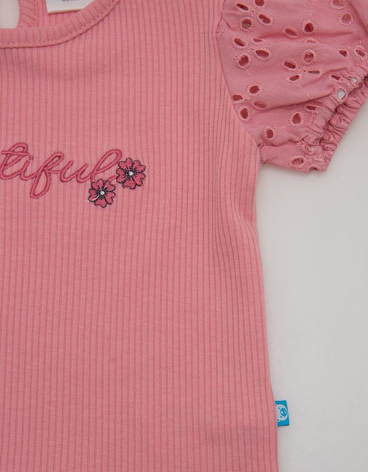 Pipiniko Top Ribbed With Bordir Topez02