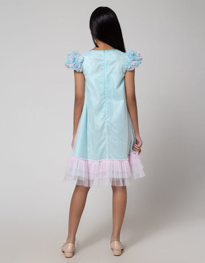 Sweet Miss Midi Dress Hand Soldered Flower Embroidery Star