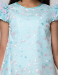 Sweet Miss Midi Dress Tangan Bunga Solder Bordir Star