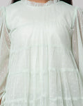 Sweet Miss Long Sleeve Midi Dress Leher Kerut Tile Onde
