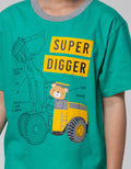 Little M Top-Bottom Setelan T-Shirt Super Digger
