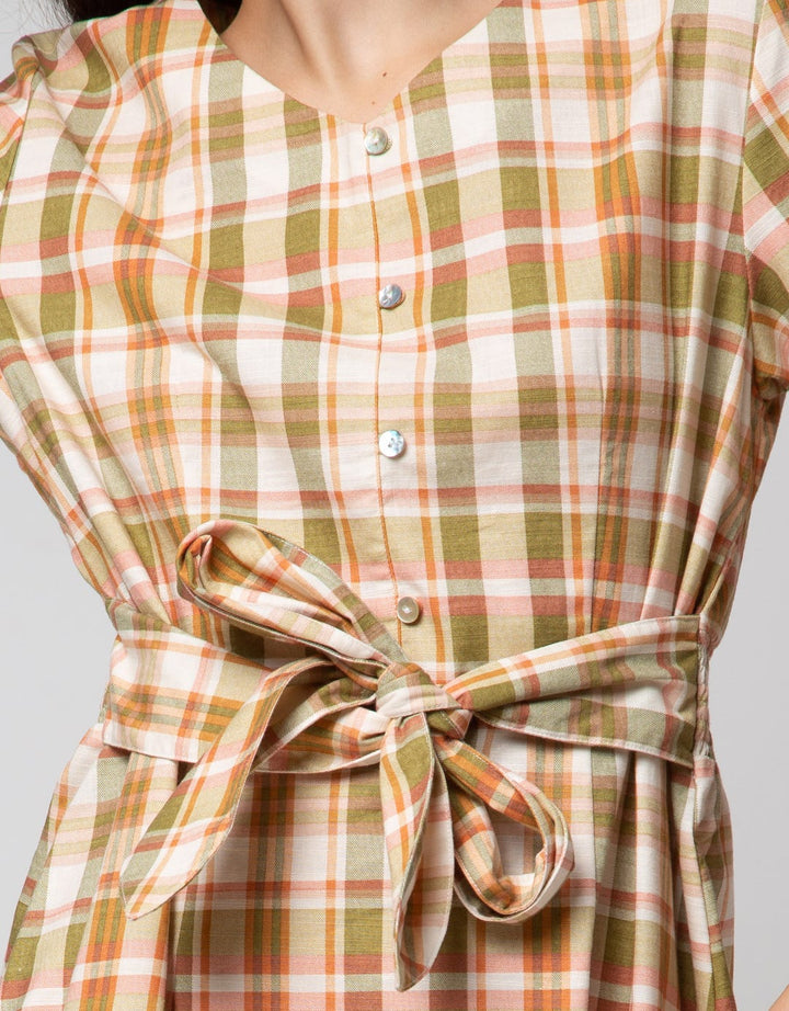 Connexion Short Sleeve Square Midi Dress