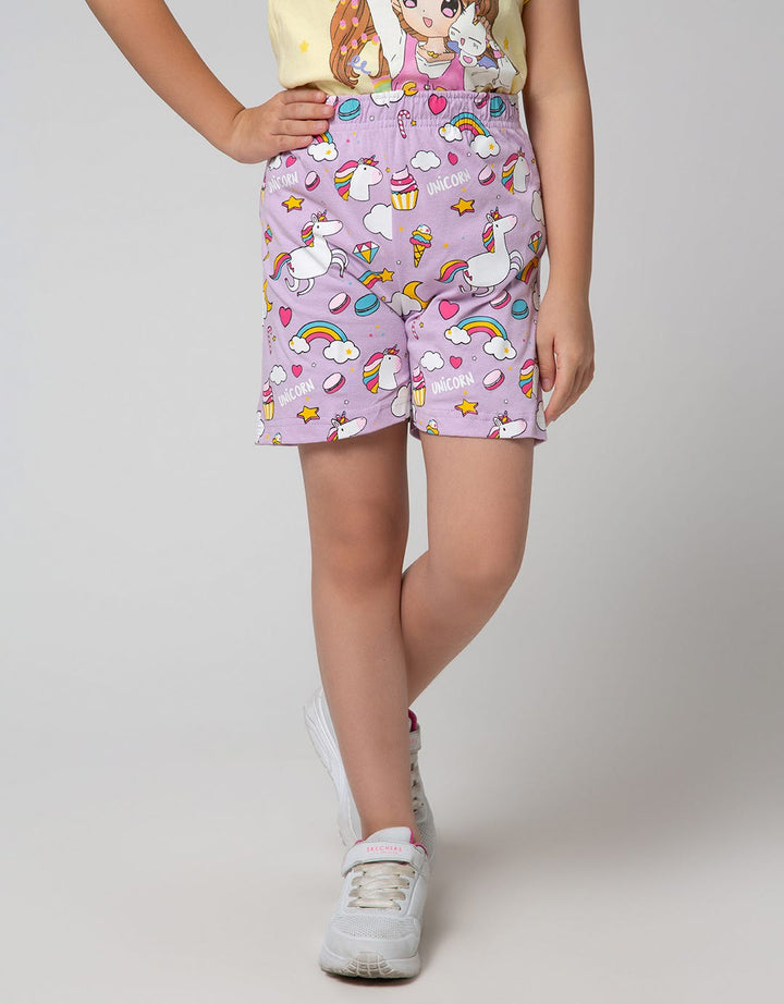 Little M Short Pants Multi Unicorn Full Print