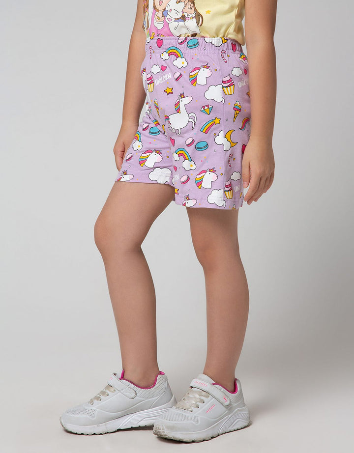 Little M Short Pants Multi Unicorn Full Print