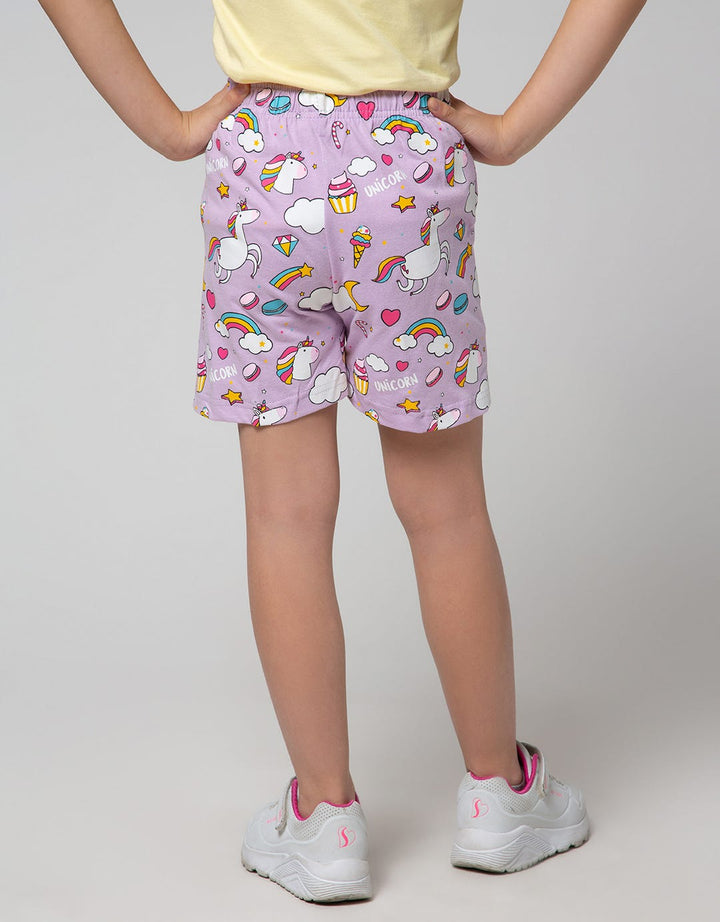 Little M Short Pants Multi Unicorn Full Print